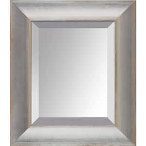 Spencer 14 in. x 12 in. Rustic Rectangle Framed Silver Decorative Mirror