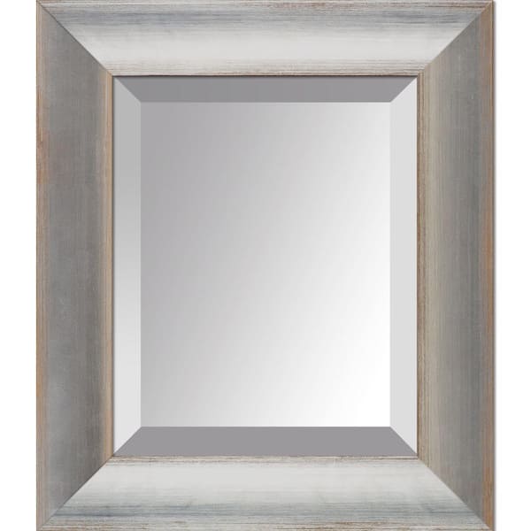 LA PASTICHE Spencer 14 in. x 12 in. Rustic Rectangle Framed Silver Decorative Mirror