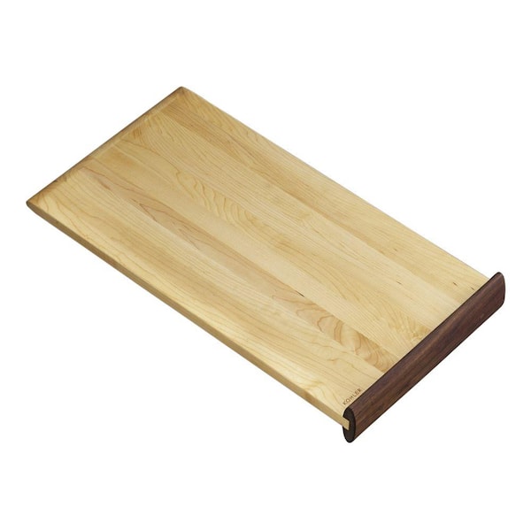 KOHLER Extra Large 22.75 in. x 12.13 in. Rectangular Wood End Grain Cutting Board