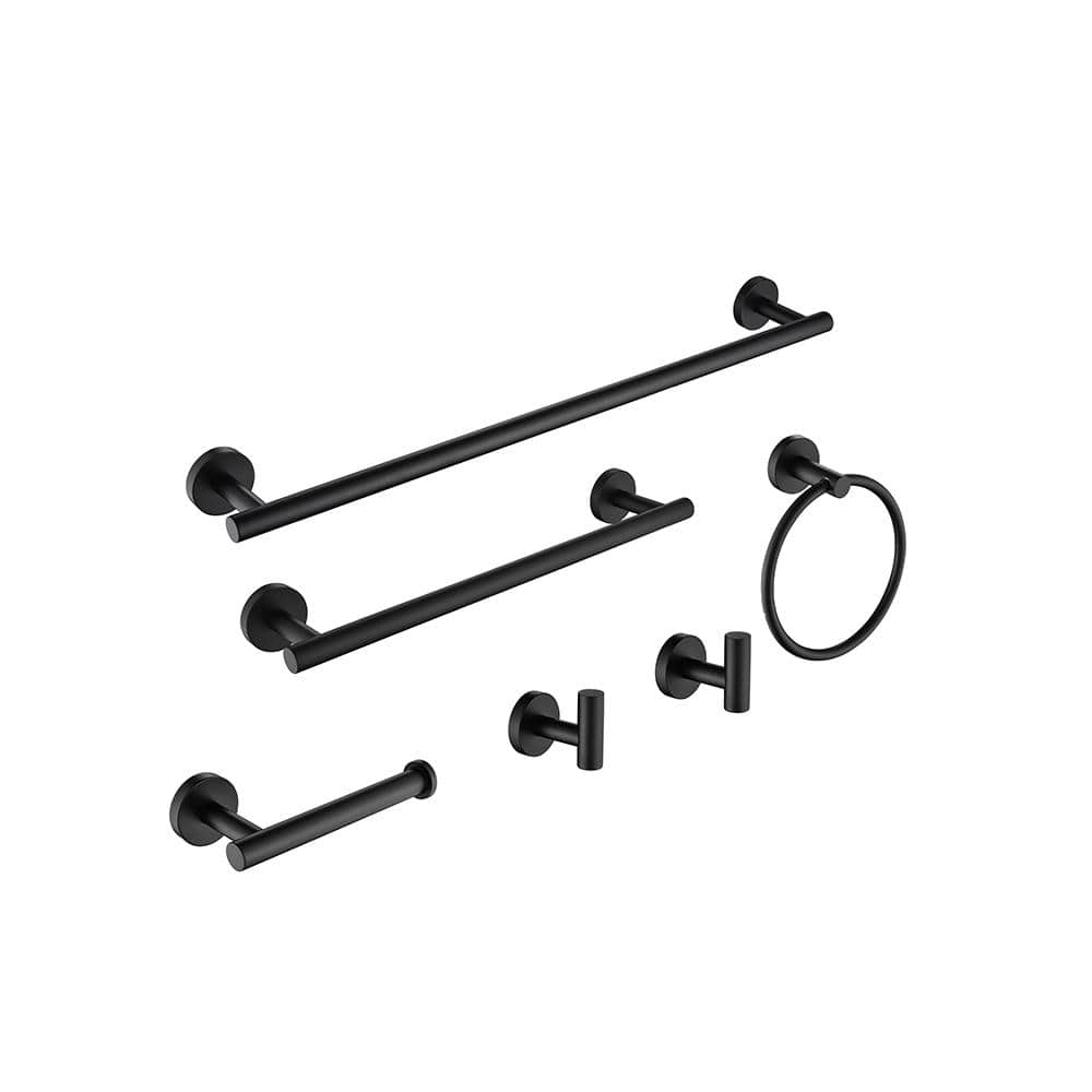 24 in. Screw-In Towel Bar in Black