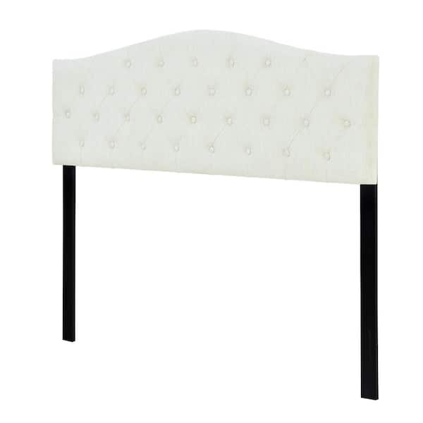 HMidea Cambelback Button Tufted Beige Queen Headboard