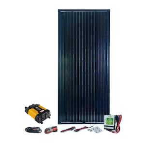180-Watt MonoCrystalline Solar Panel with 300-Watt Power Inverter and 12 Amp Charge Controller