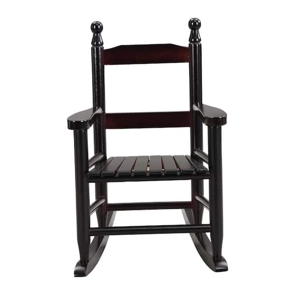 Midnight Black Plastic Outdoor Rocking Chair ​