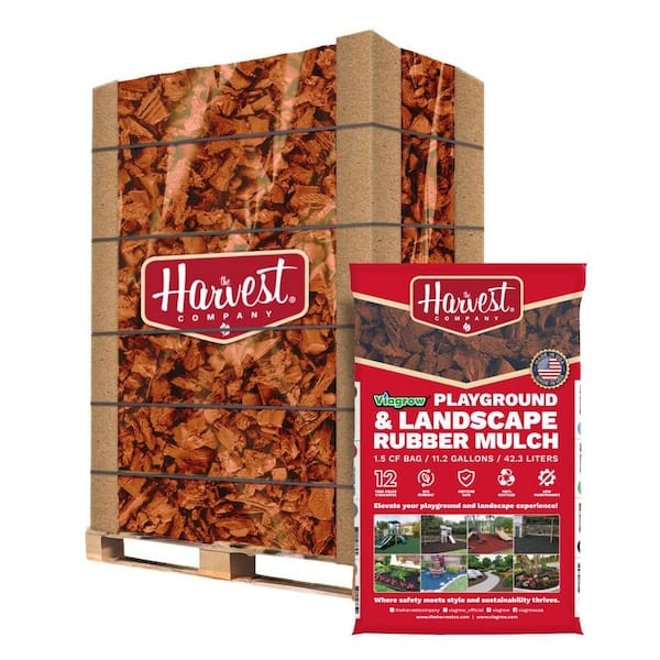 Viagrow 1.5 cu. ft. / 2000 lbs. Brown Rubber Mini-Nuggets Bagged Mulch for Landscape and Playground (50-Pack)