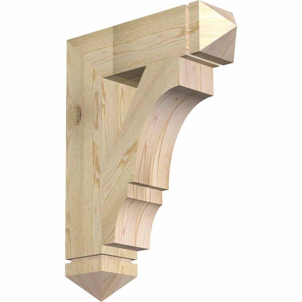 Ekena Millwork 6 in. x 32 in. x 24 in. Douglas Fir Balboa Arts and Crafts Rough Sawn Bracket