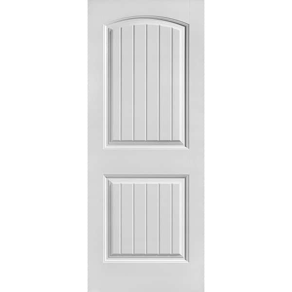Masonite 32 in. x 80 in. 2 Panel Cheyenne Smooth Camber Top Plank Hollow Core Primed Composite Interior Door Slab