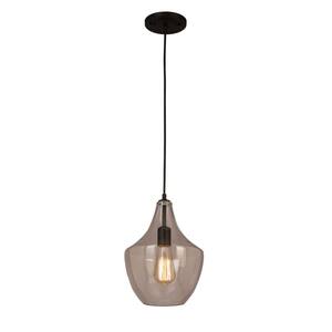 1-Light Espresso Bronze Pendant with Clear Glass Shade, Display