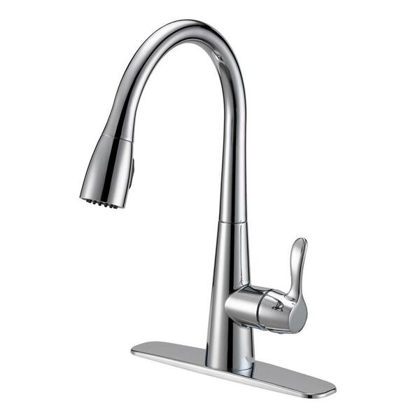 Ez Flo Single Handle Pull Down Sprayer Kitchen Faucet With Solid Lever Handle Chrome 10701 