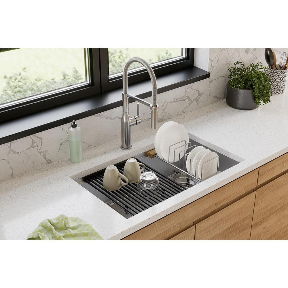 Crosstown 31.5" Stainless Steel Undermount Workstation Kitchen Sink