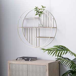 71 in. x 20 in. White Metal Contemporary Wall Shelf