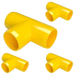 1 in. Furniture Grade PVC Tee in Yellow (4-Pack)