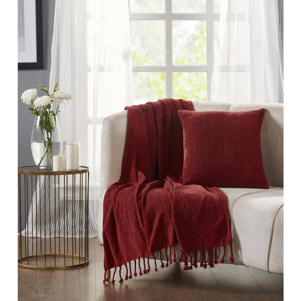 Home Brilliant Valentines Pillow Covers 18x18 Decorative Linen Square Red  Throw Pillows for Couch Bed Living Room, 18 x 18 inch(45x45cm), Burgundy