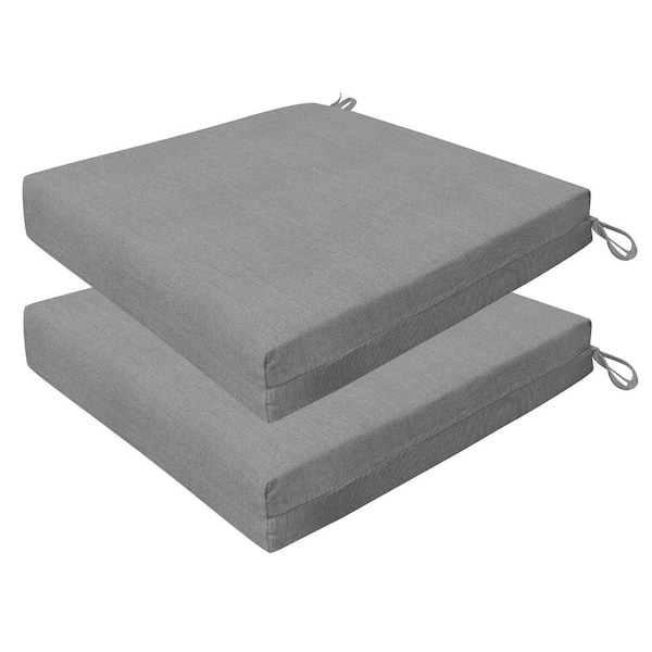 Honeycomb Outdoor 20 in. Square Premium Dining Seat Cushion Heathered Solid Grey (Set of 2)