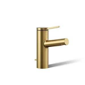 Elate Single Handle Single Hole Bathroom Faucet in Vibrant Brushed Moderne Brass