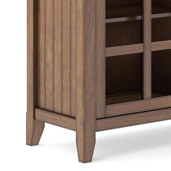 Rustic Natural Aged Brown Pine Wide Storage Cabinet