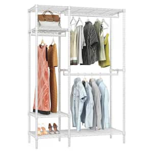 White Metal Garment Clothes Rack 45 in. W x 70.9 in. H
