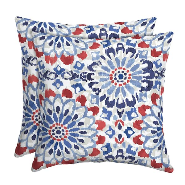 ARDEN SELECTIONS 16 x 16 Clark Blue Square Outdoor Throw Pillow (2-Pack)