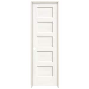 24 in. x 80 in. Conmore White Paint Smooth Hollow Core Molded Composite Single Prehung Interior Door