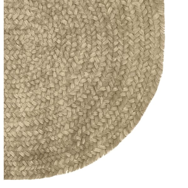 Chenille Braid Collection Dove 24" x 72" Runner 100% Polyester Reversible Solid Area Rug