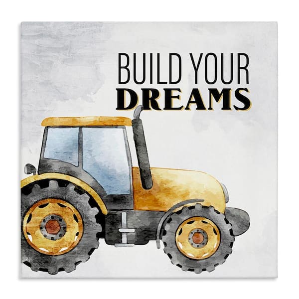 Stupell Industries Build Your Dreams Phrase by Kim Allen Unframed Typography Graphic Art Print 17 in. x 17 in.