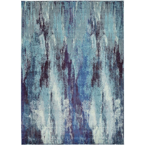 Unique Loom Jardin Lilly Blue 7' 0 x 10' 0 Area Rug