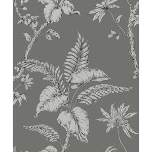 Cival Grey Fern Trail Strippable Wallpaper Covers 57.5 sq. ft.