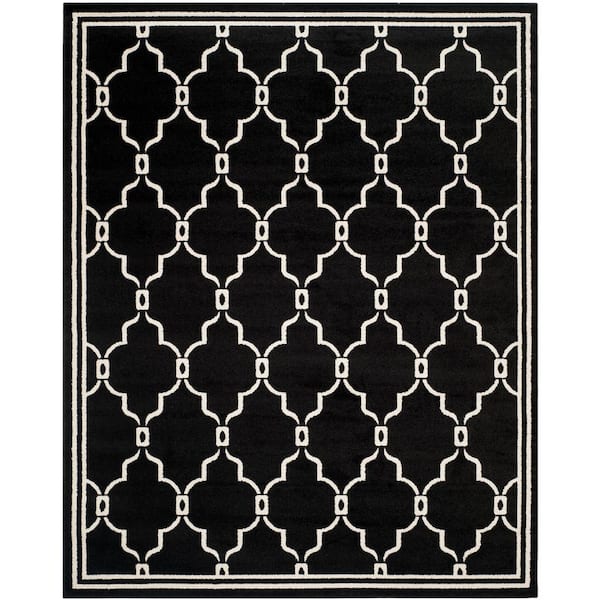 SAFAVIEH Amherst Anthracite/Ivory 8 ft. x 10 ft. Geometric Diamond Area Rug