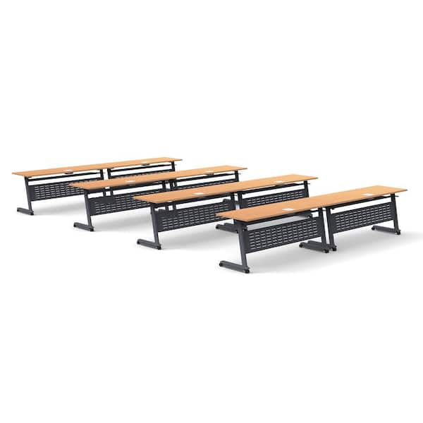 Training Seminar Tables 16 person 144 in W x 192 in D Rectangular area Color Beech Desks with power charging 5073