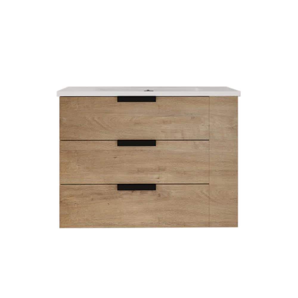 30 in.W x 18 in.D x 22 in.H Single Sink Floating Bath Vanity in Imitative O