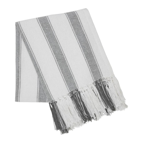 Gray striped throw online blanket