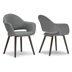 Adel Modern Grey Arm Chair Dining Chair with Beech Legs (Set of 2)