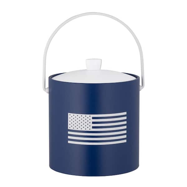Kraftware PASTIMES U.S.A. 3 qt. Royal Blue Ice Bucket with Acrylic Cover