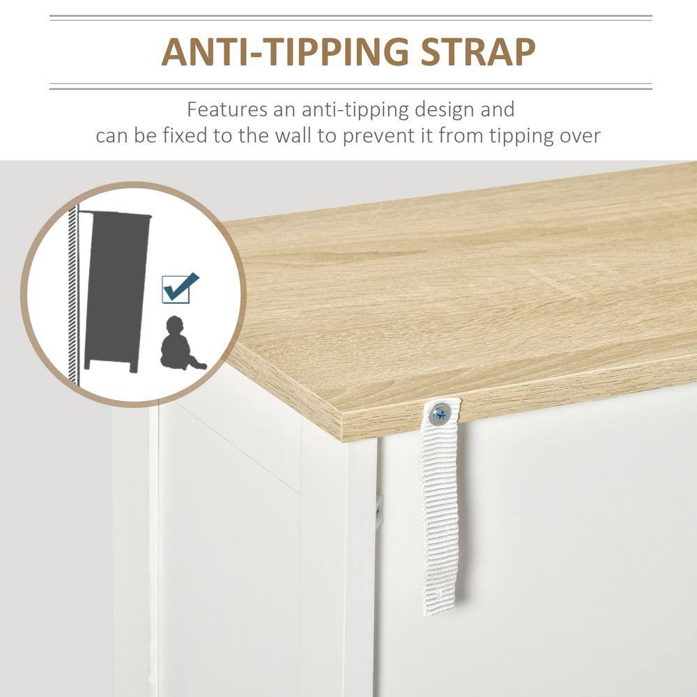 White Freestanding Office Storage Cabinet with Adjustable Shelving