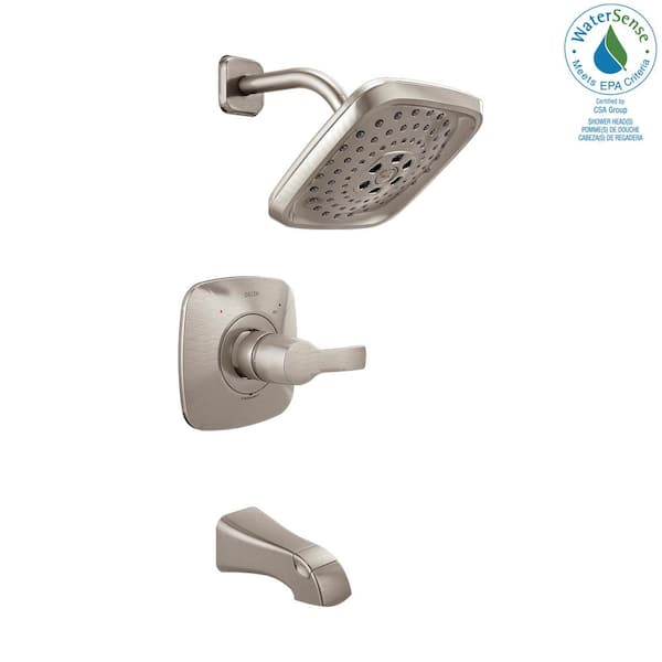 Delta Tesla H2Okinetic Single-Handle Tub and Shower Faucet Trim Kit in Stainless (Valve Not Included)