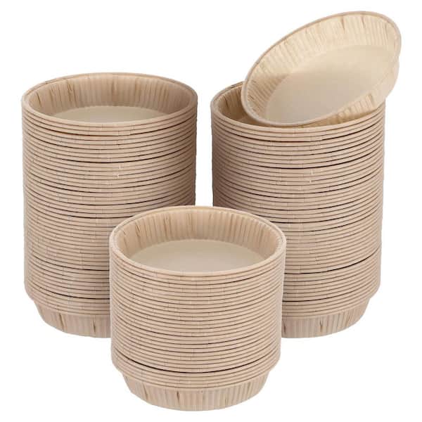 Disposable Paper Round Mini Pie Pans Non-Stick Tart Pans for Baking with Lids Heat-Resistant 100 Pack