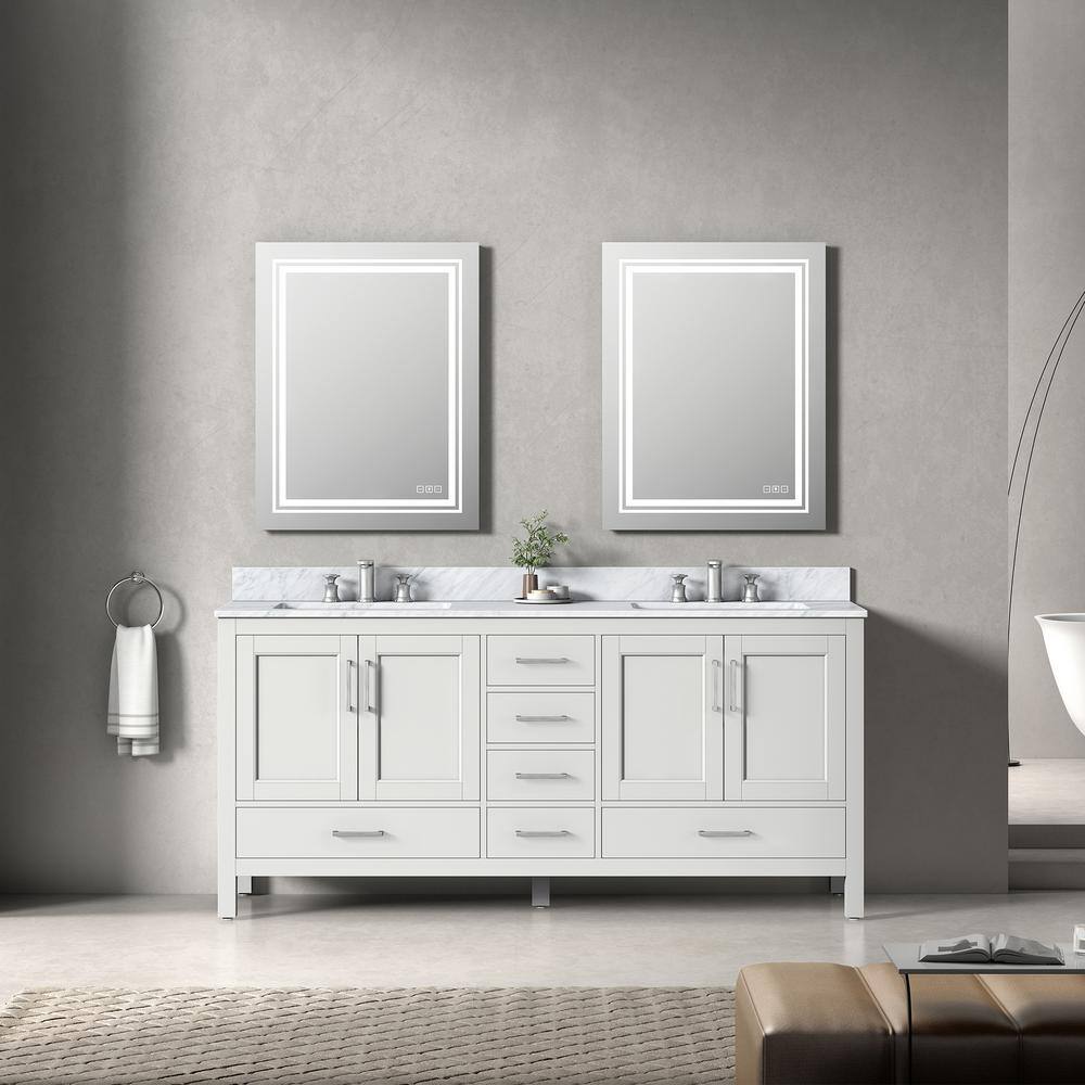 MEDUNJESS Eaton 72 in. W x 22 in. D x 34 in. H Bath Vanity in White ...