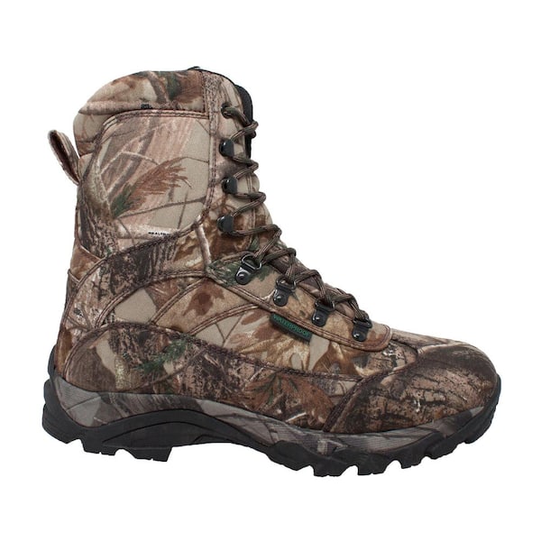Tecs Men's Size 10 Camo Tan Fabric 10 in. Waterproof Real Tree 800G Hunting Boots
