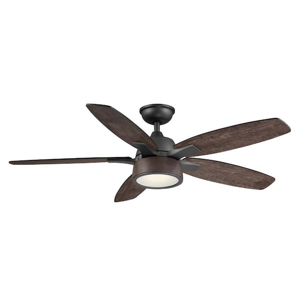 Home Decorators Collection Parkridge 52 in. LED Natural Iron Ceiling Fan With Light and Remote Control