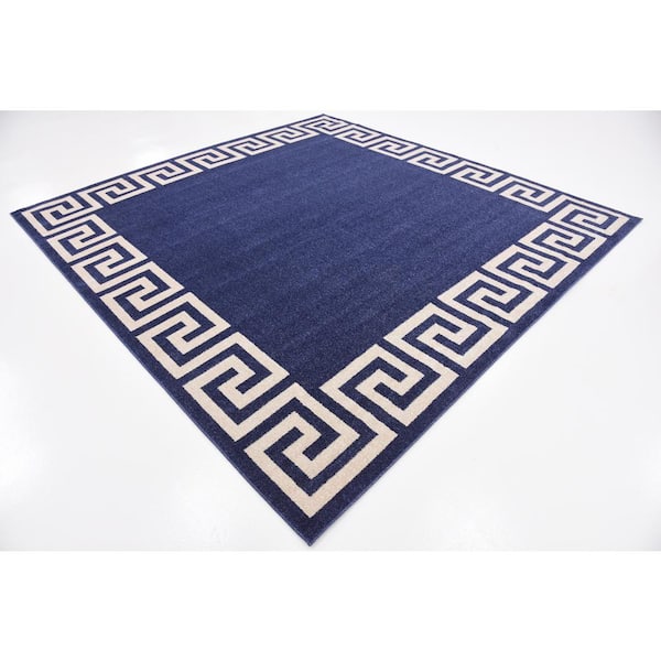 Athens Modern Navy Blue 8' 0 x 8' 0 Square Rug