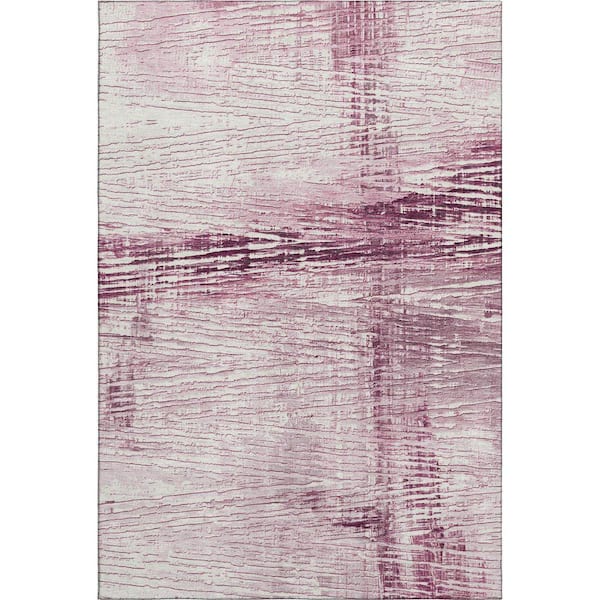 Mayfield Premium Machine Washable Abstract AMF1981 Blush 10 ft. x 14 ft. Area Rug