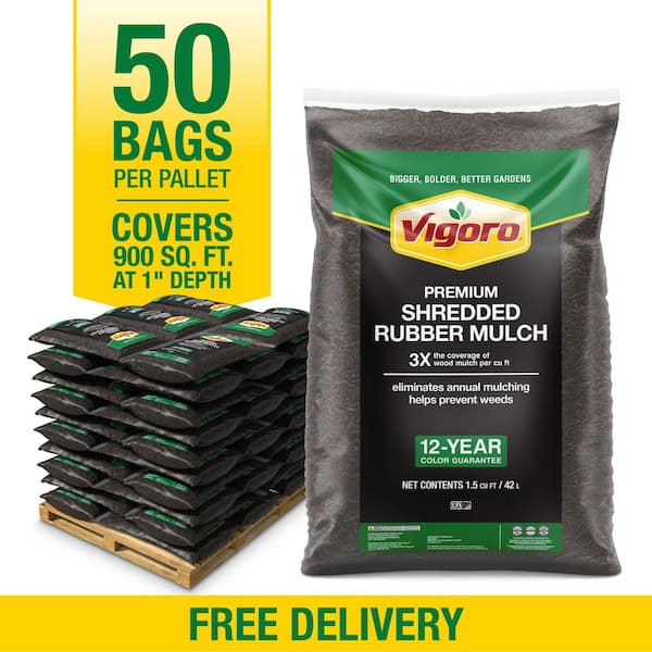 75 cu. ft. Brown Shredded Rubber Mulch (50-Bags)
