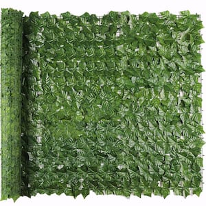 1 in. x 118 in. Green Artificial Sweet Potato Leaf Ivy Hedge Panel Privacy Fence Screen 2 Roll