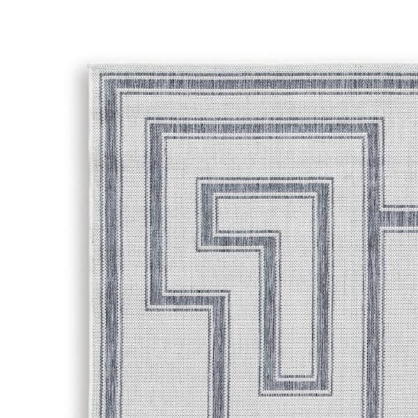 Martina  Ivory and Gray Geometric 5 ft. x 7 ft. Area Rug