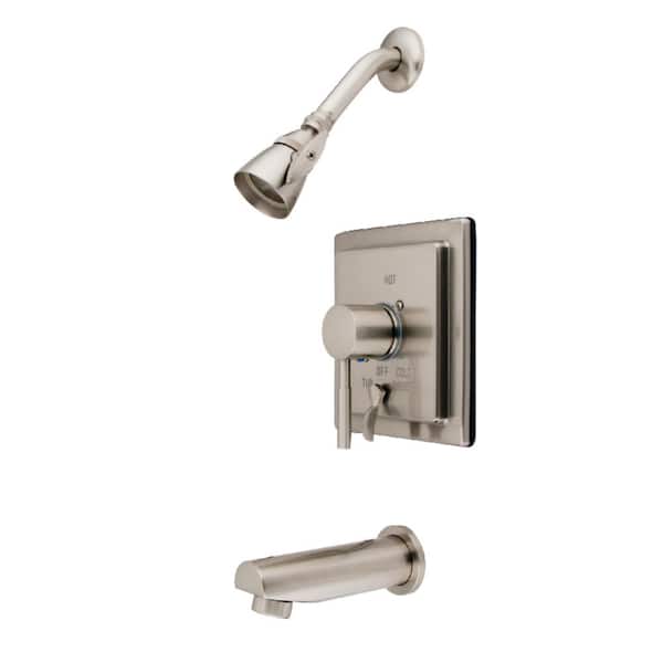 Kingston Brass Concord Single Handle 1-Spray Tub and Shower Faucet 1.8 GPM with Corrosion Resistant in. Brushed Nickel