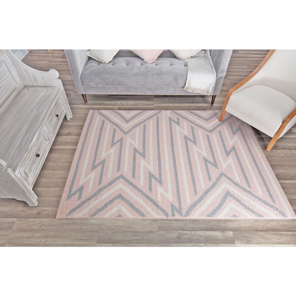 Miko Strawberry Milk Pink 2 ft. X 4 ft. Area Rug