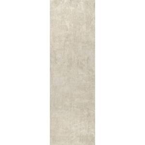 Loni Solid Machine Washable Shag Cream 3 ft. x 8 ft. Runner Rug