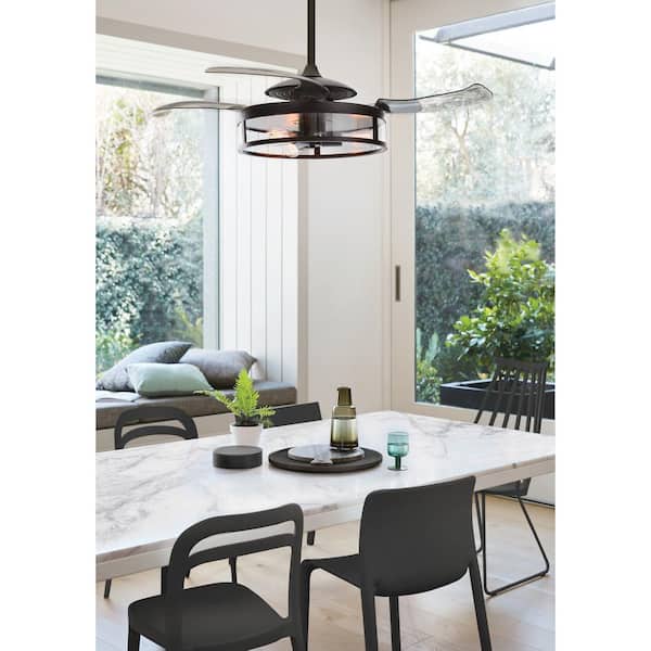 Fanaway Classic Oil Rubbed Bronze and Dark Koa Retractable 4-Blade 48 in. 3-Light AC Ceiling Fan