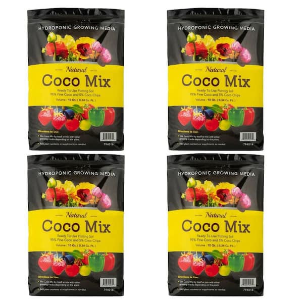 10 qt. Coco Fiber All Purpose Hydrated Potting Soil Mix for Indoor or Outdoor (4-Pack)