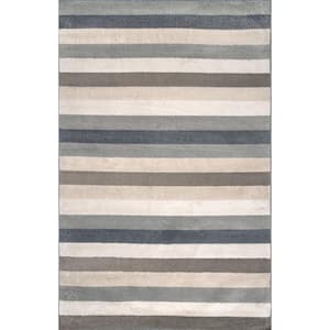nuLOOM Malani Bengal Striped Beige 9 ft. x 12 ft. Area Rug OWMN11A-9012 ...