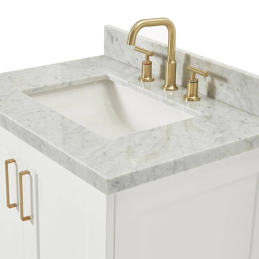 Ariel White Marble Top Single Sink Vanity